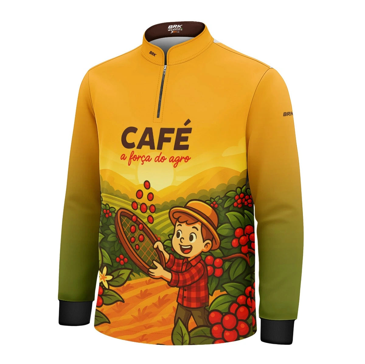Camisa UV50 Agro Infantil Brk A Força do Agro Café - Brk Agro