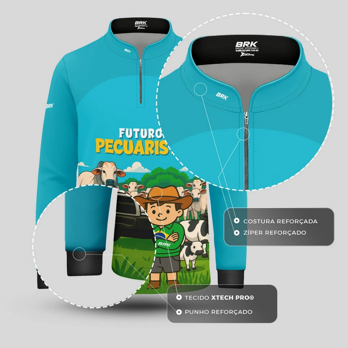 Camisa UV50 Agro Infantil Brk Futuro Pecuarista - Brk Agro