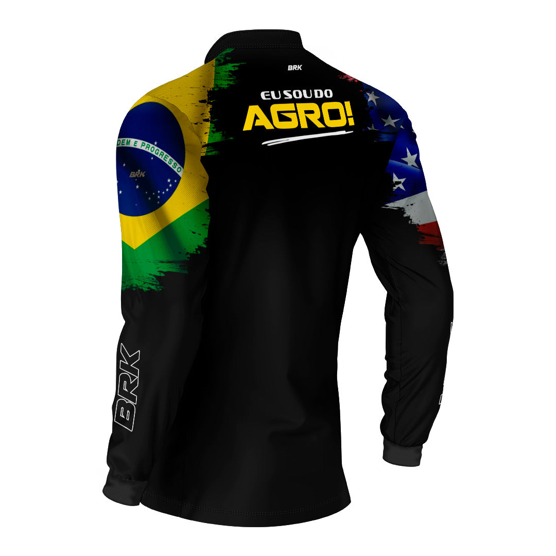 Camisa Agro Brk Eu Sou Do Agro Bandeiras com Proteção Solar UV50+ - Brk Agro