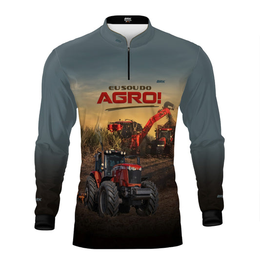 Camisa Agro Brk Eu Sou do Agro Trator Agrícola com Proteção UV50 - Brk Agro