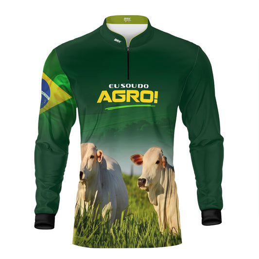 Camisa Agro Brk Eu Sou do Agro Verde Gados com Proteção UV50 - Brk Agro