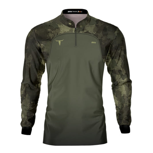 Camisa Agro Brk Camu Verde Long Horn com Proteção Solar UV50+ - Brk Agro