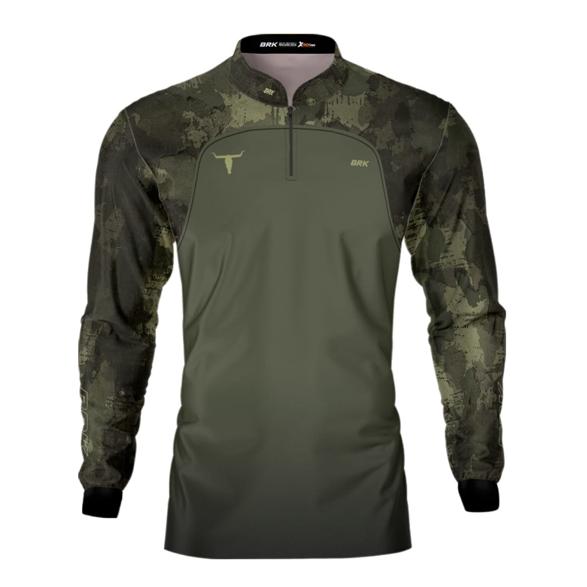 Camisa Agro Brk Camu Verde Long Horn com Proteção Solar UV50+ - Brk Agro