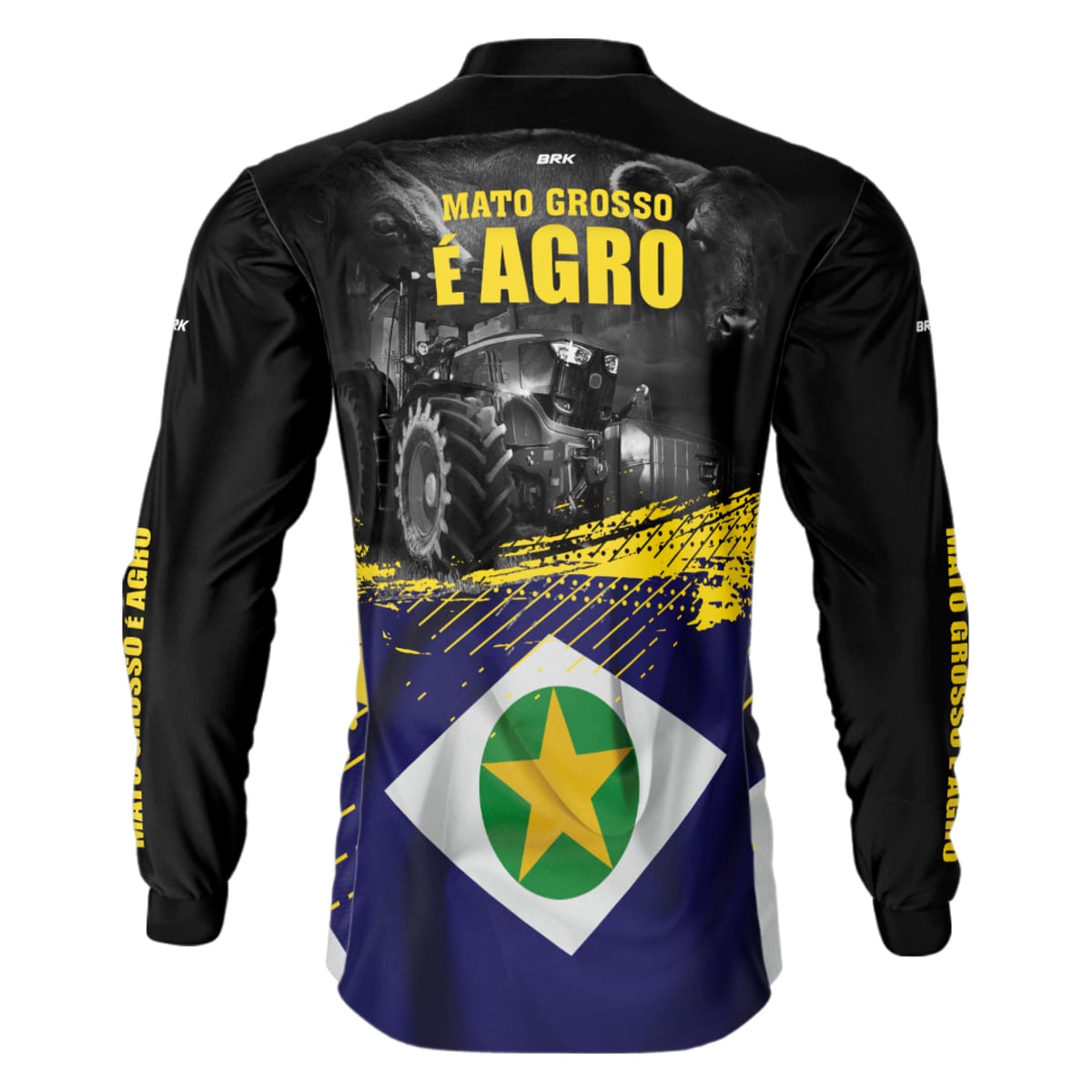 Camisa Agro Brk Bandeira Mato Grosso com Proteção Solar UV50+ Envio Imediato - Brk Agro