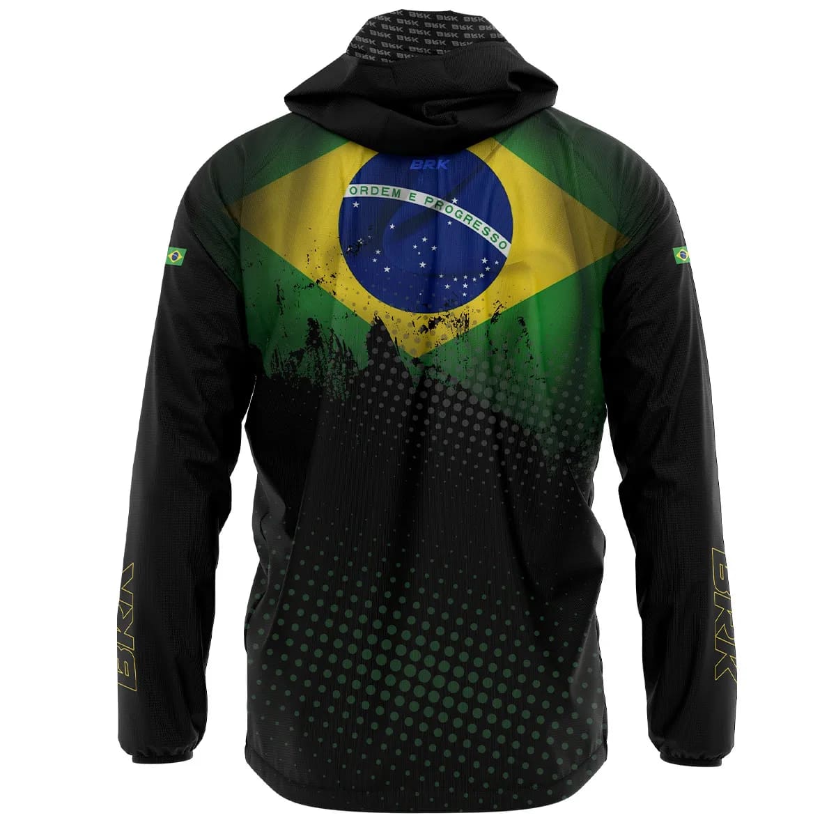 Jaqueta Corta Vento Brk Agro Brasil Repelente à Água com Proteção Solar UV50+ - Brk Agro