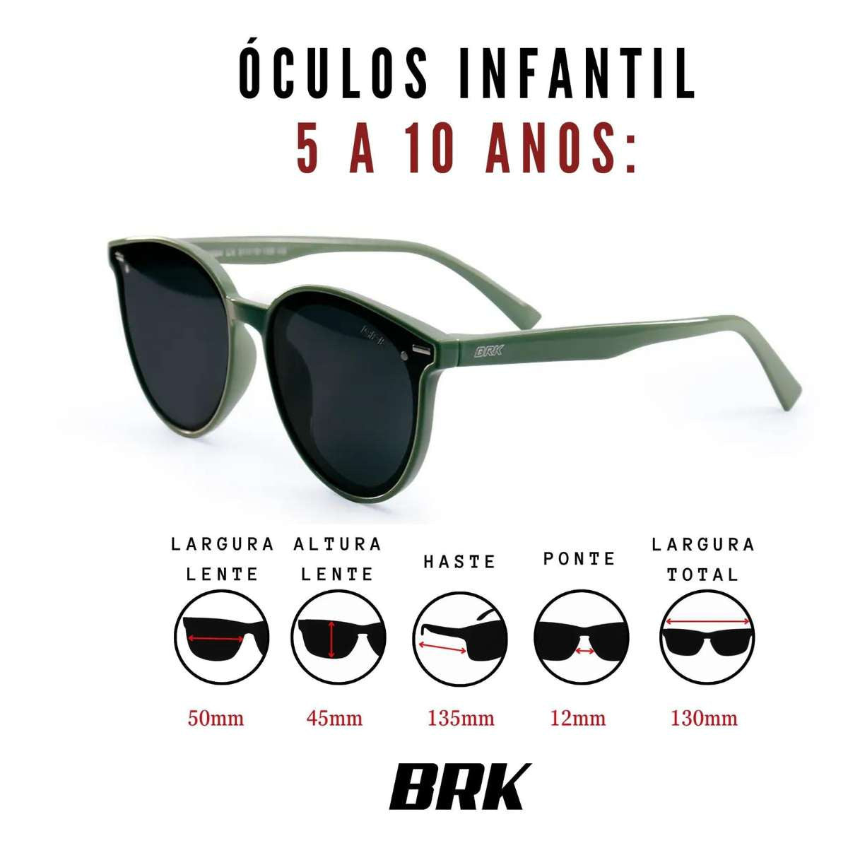 Óculos Infantil Brk 5 a 10 anos Flexível Polarizado - Brk Agro