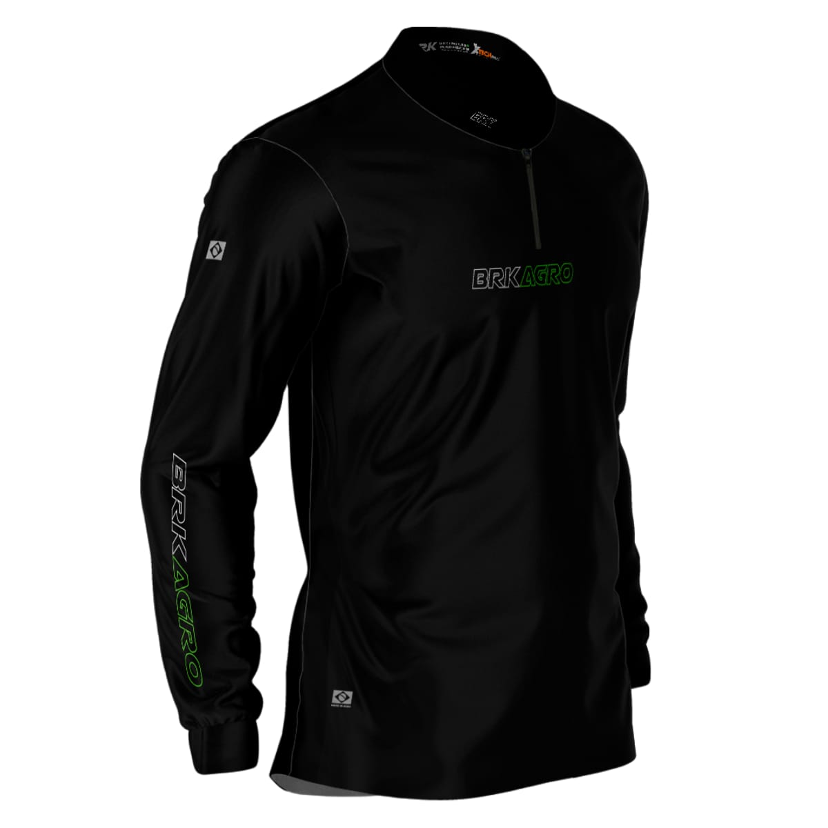 Camisa Agro Brk Básica Preta com Proteção Solar UV50+ - Brk Agro