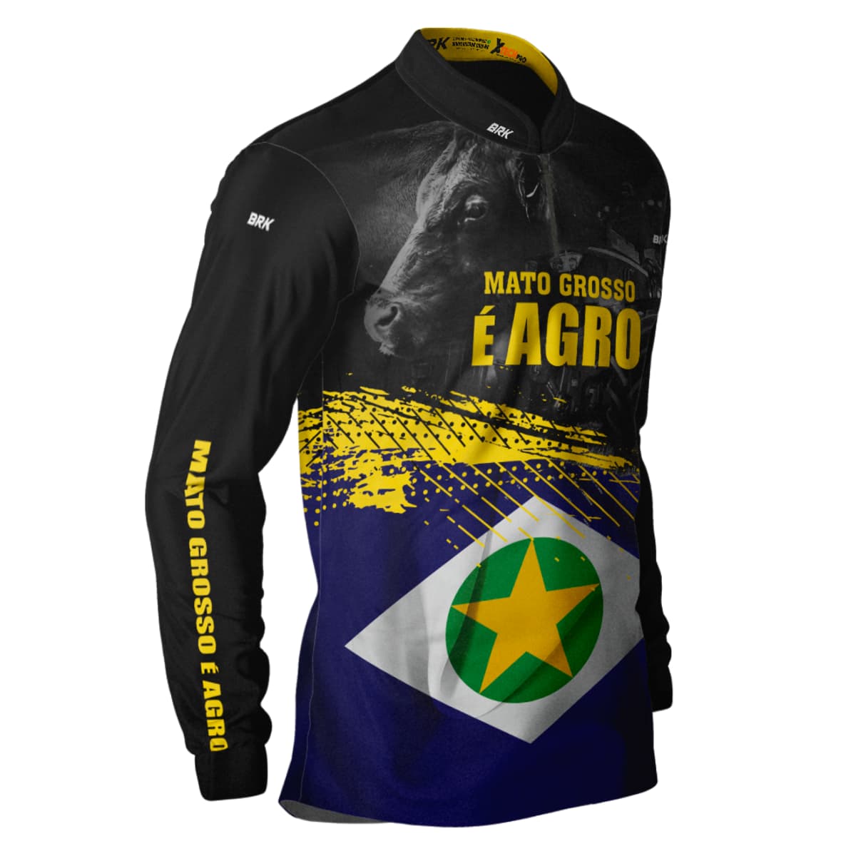 Camisa Agro Brk Bandeira Mato Grosso com Proteção Solar UV50+ Envio Imediato - Brk Agro