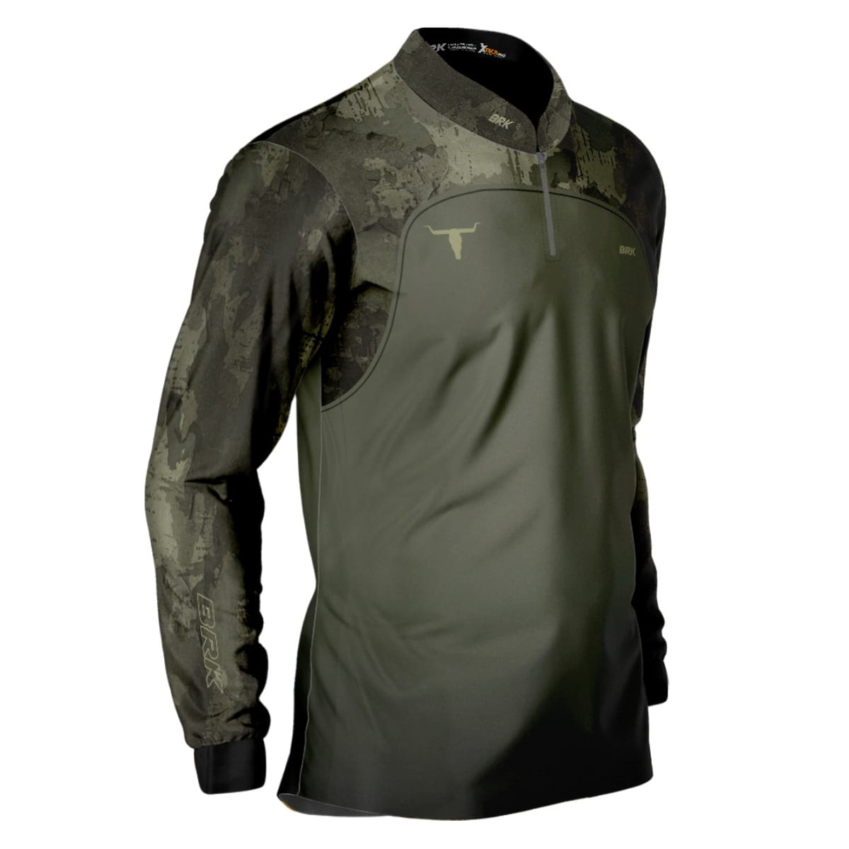 Camisa Agro Brk Camu Verde Long Horn com Proteção Solar UV50+ - Brk Agro