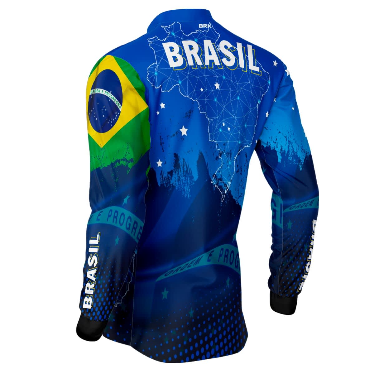 Camisa Brk Brasil Azul com Proteção Solar UV50 Envio Imediato - Brk Agro