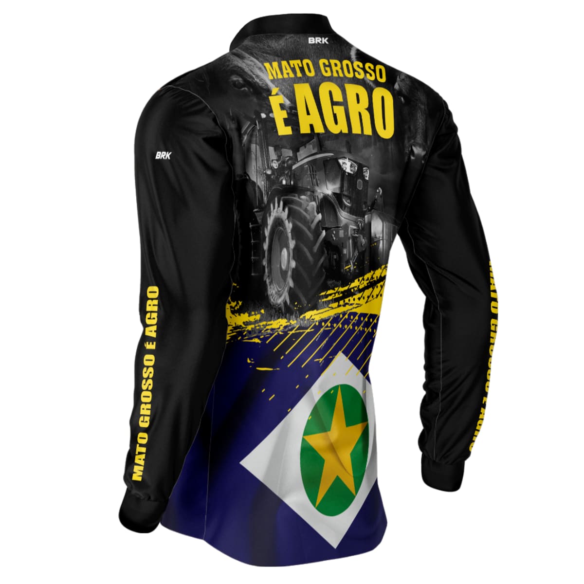 Camisa Agro Brk Bandeira Mato Grosso com Proteção Solar UV50+ Envio Imediato - Brk Agro