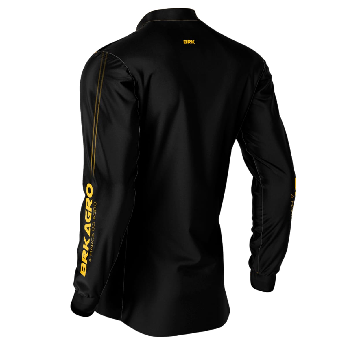 Camisa Agro Brk Básica Preto e Amarelo com Proteção Solar UV50+ - Brk Agro