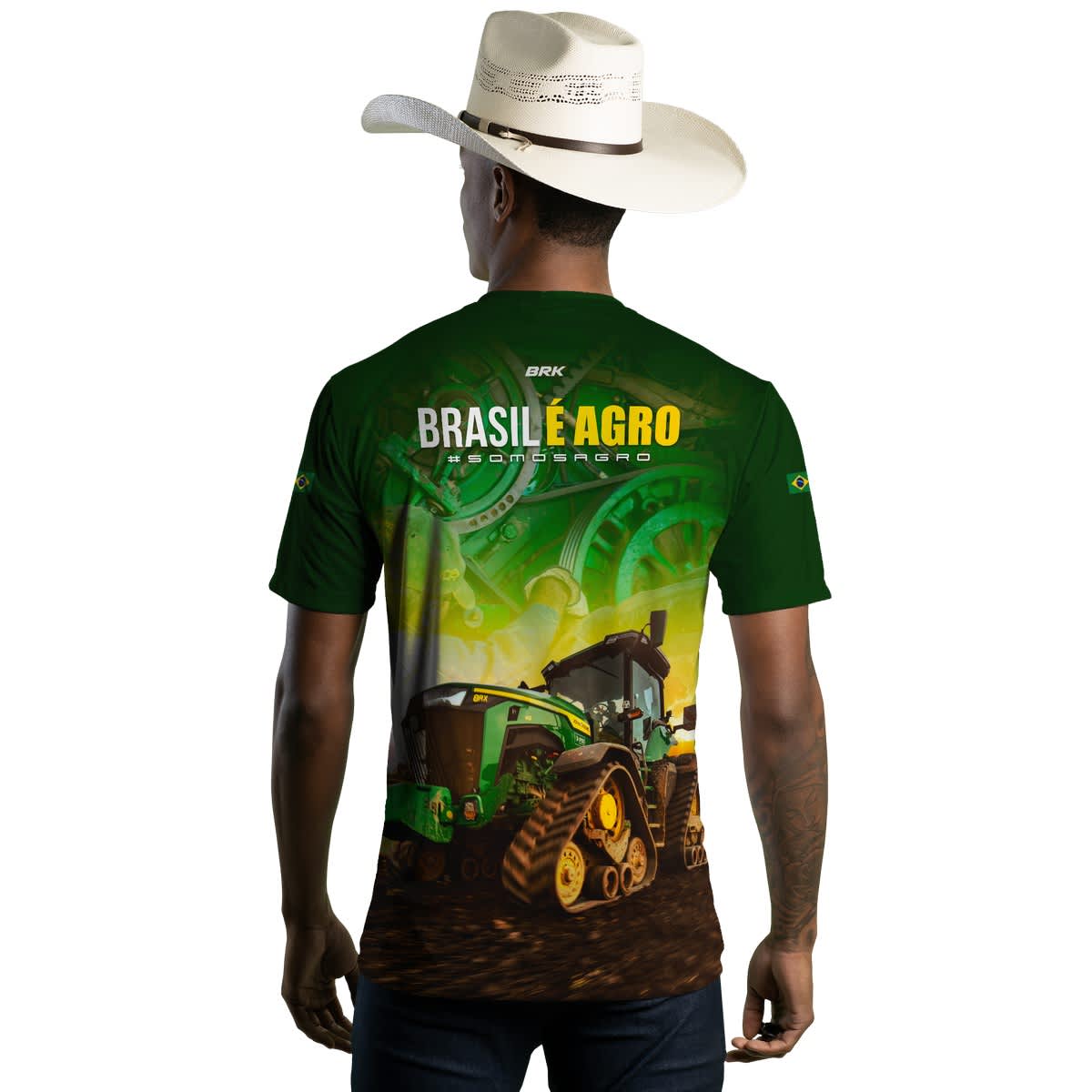 Camiseta Agro Brk Brasil é Agro 02 Com Proteção Solar UV50+ Envio Imediato - Brk Agro