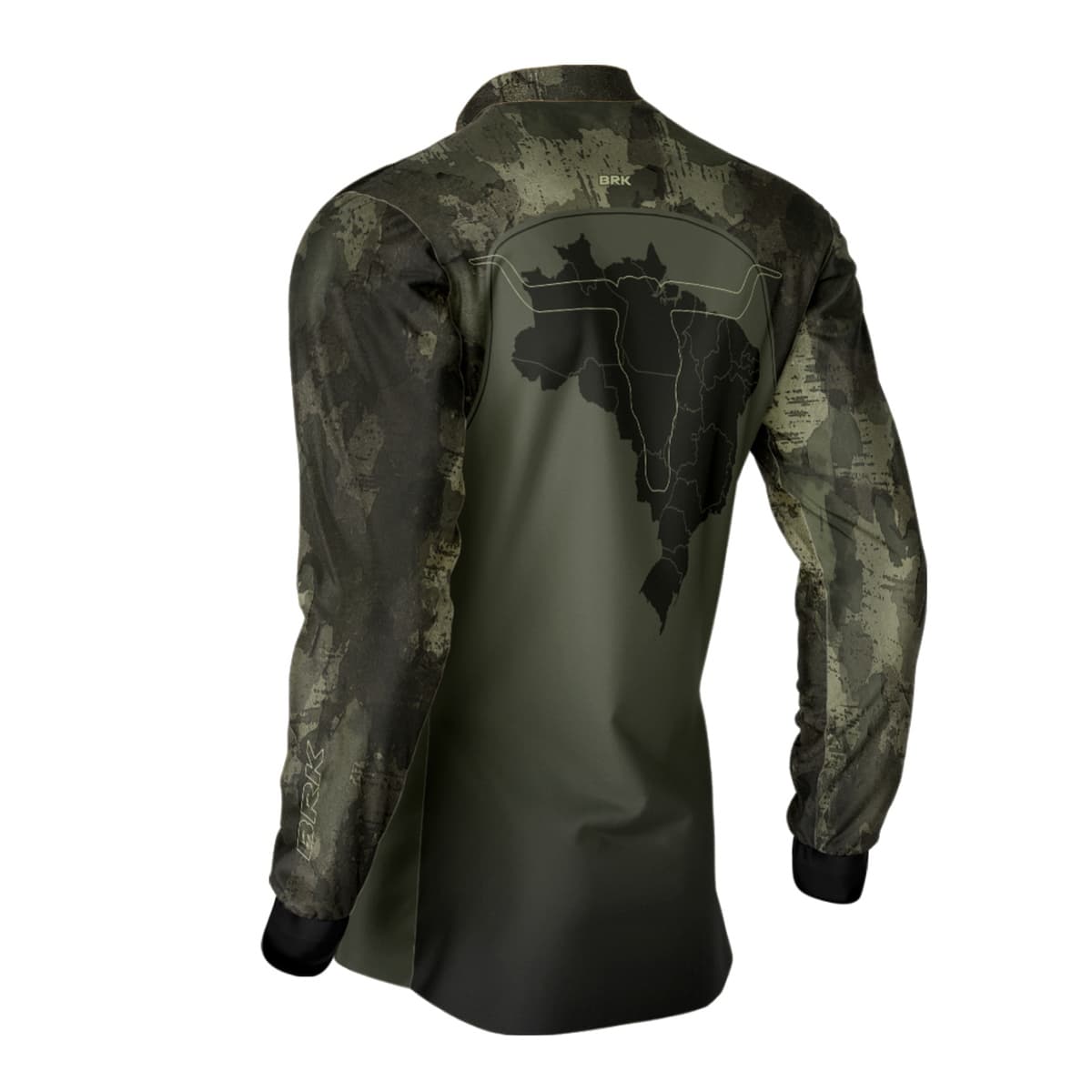 Camisa Agro Brk Camu Verde Long Horn com Proteção Solar UV50+ - Brk Agro