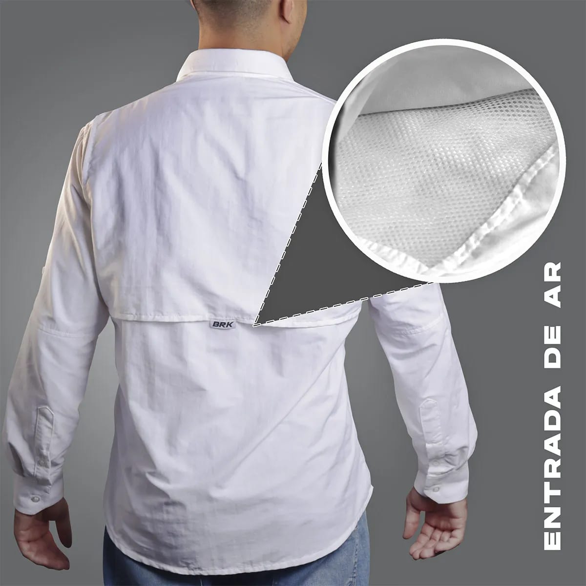 Camisa Work Agro Brk Branca com Proteção Solar UV50+ - Brk Agro