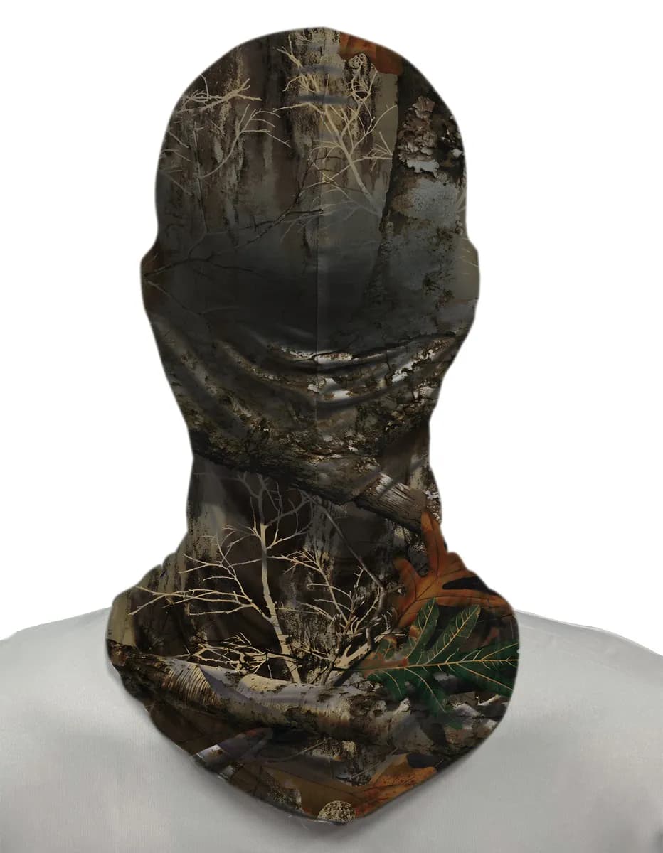 Balaclava Tubeneck Agro Brk Camuflada Folhas e Galhos Tipo 2 com Proteção Solar UV50+ - Brk Agro