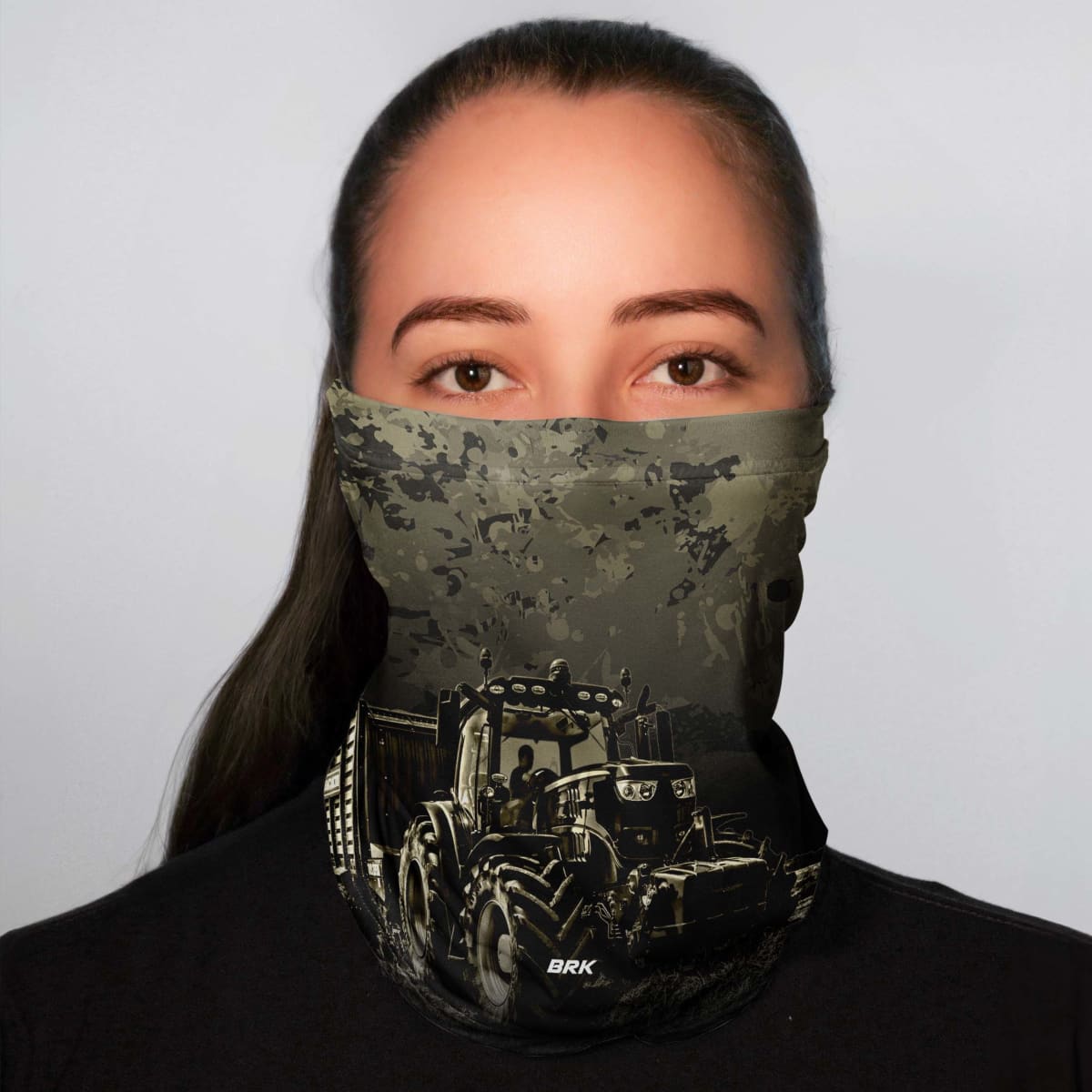 Bandana Tubeneck Agro Brk Verde Camuflado Trator Transporte com Proteção Solar UV50+ - Brk Agro