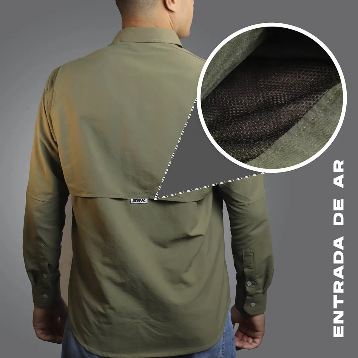 Camisa Work Agro Brk Caqui com Proteção UV50+ - Brk Agro