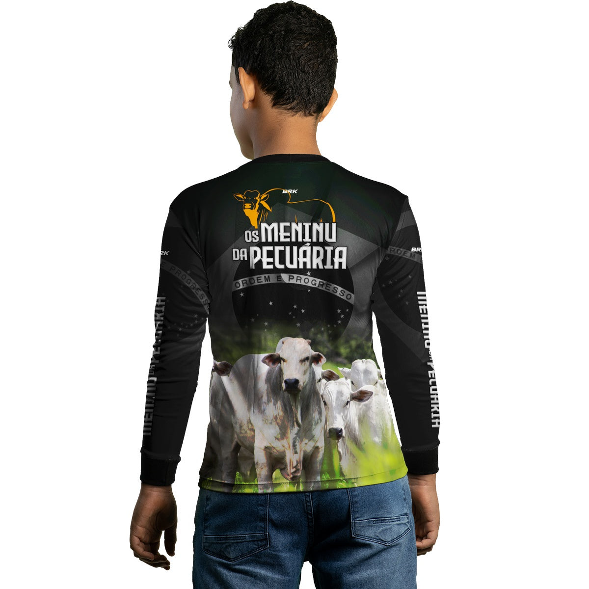 Camisa Infantil Agro Brk Os Meninu Da Pecuária Nelore com Proteção Solar UV50+ - Brk Agro
