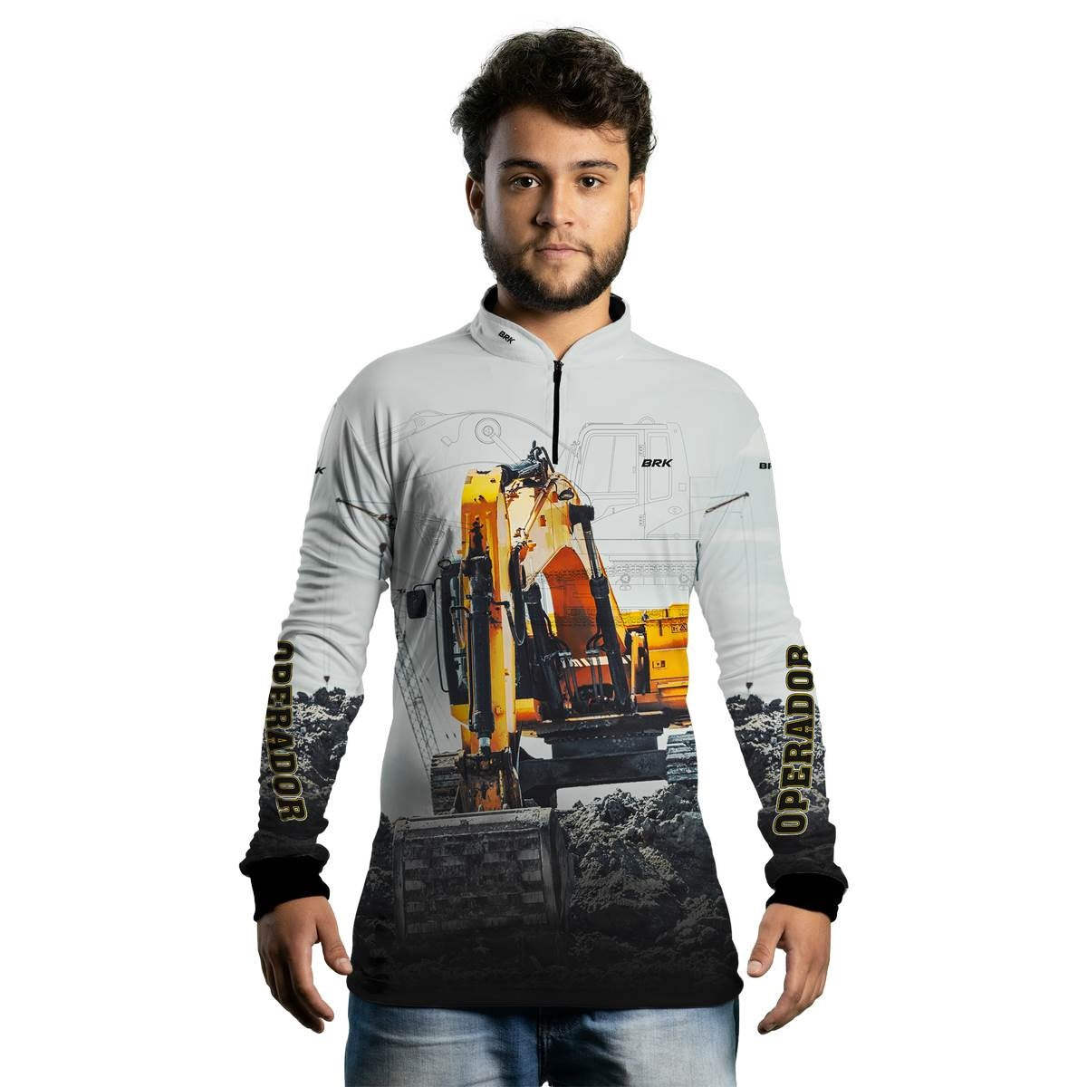 Camisa Agro Brk Operador de Máquinas Escavadeira com UV50+ - Brk Agro