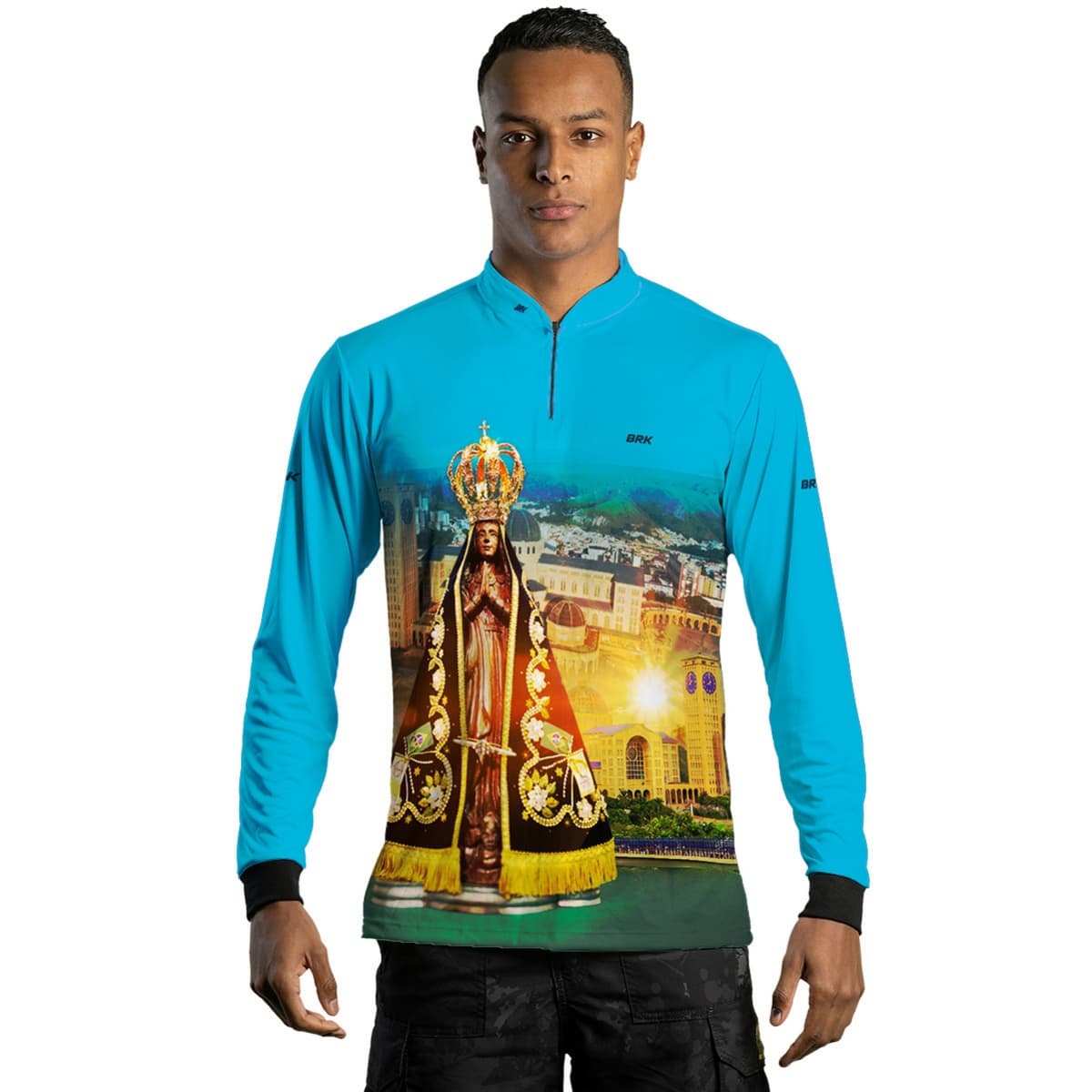 Camisa Agro Brk Azul Nossa Senhora com Proteção Solar UV50+ - Brk Agro