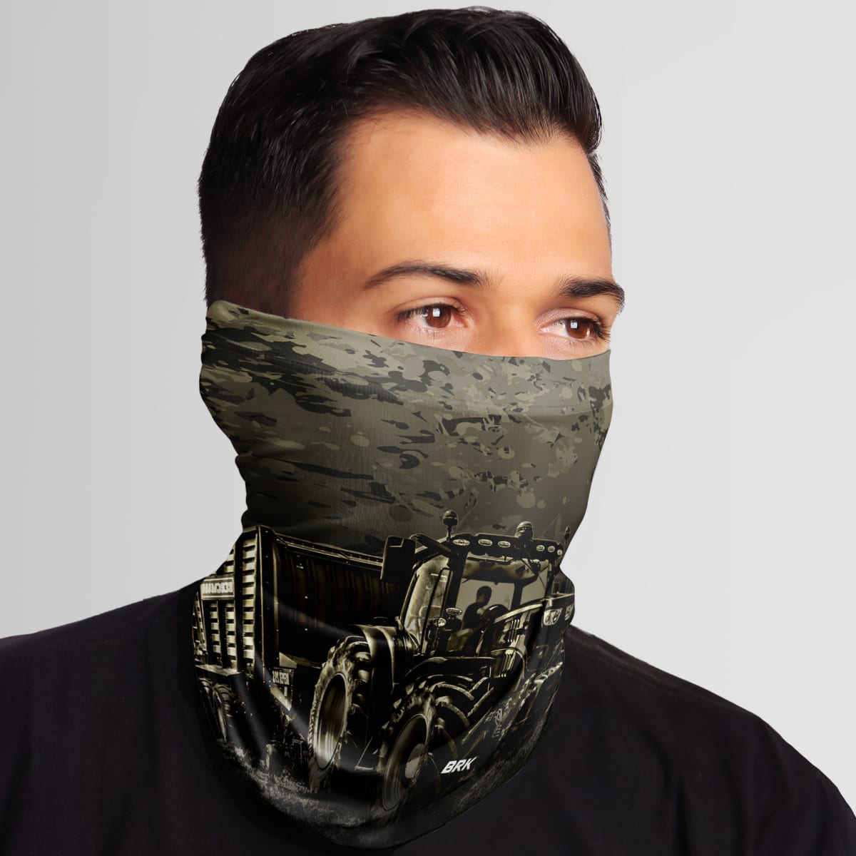 Bandana Tubeneck Agro Brk Verde Camuflado Trator Transporte com Proteção Solar UV50+ - Brk Agro