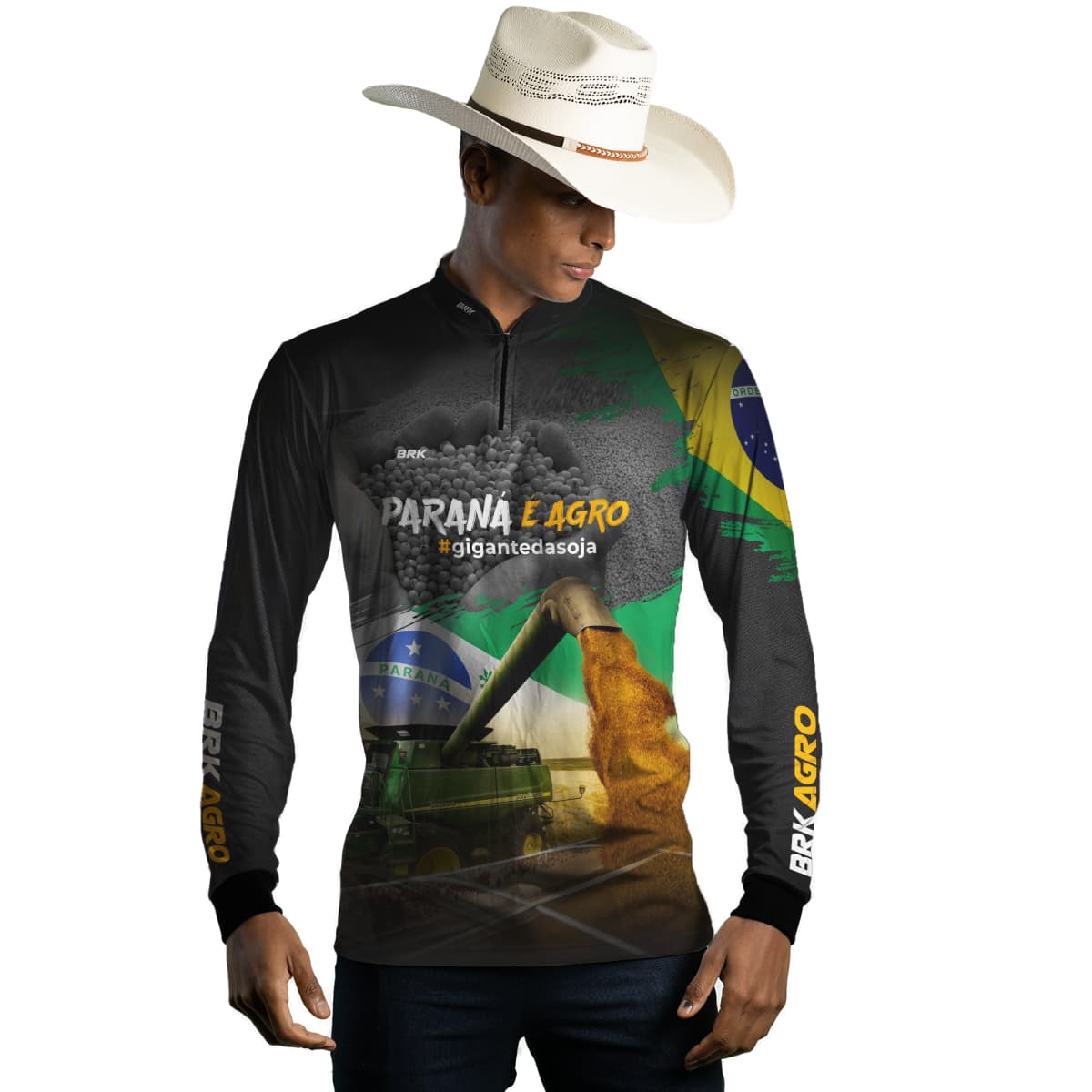 Camisa Agro Brk Paraná é Agro Soja com Proteção Solar UV50+ - Brk Agro