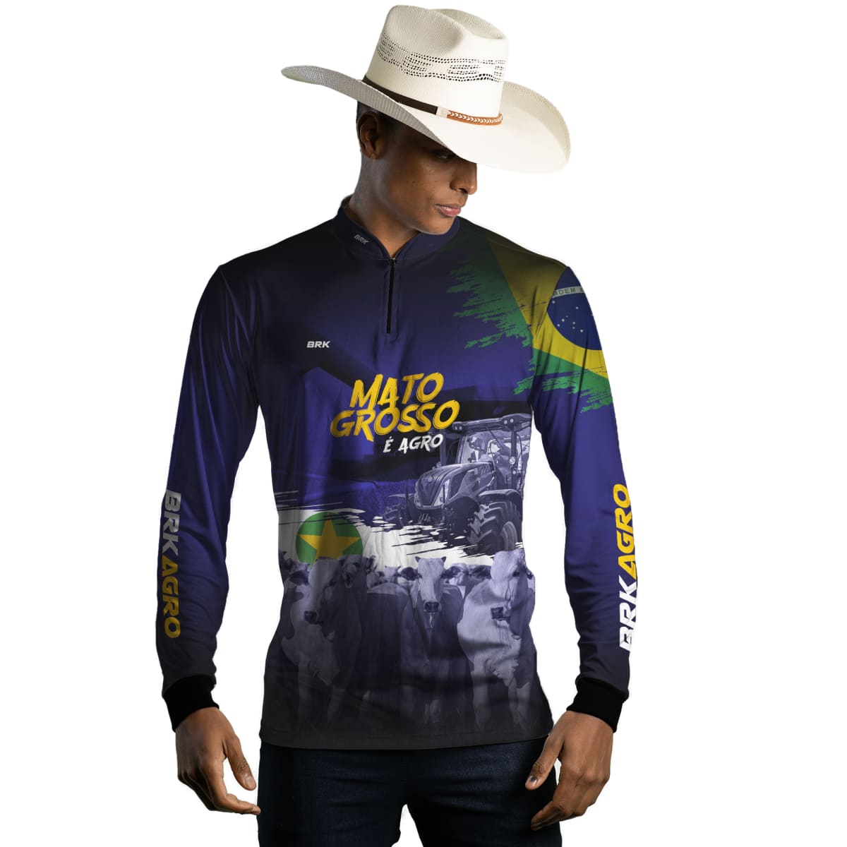 Camisa Agro Brk Agro é Mato Grosso com Proteção Solar UV50+ - BRK AGRO