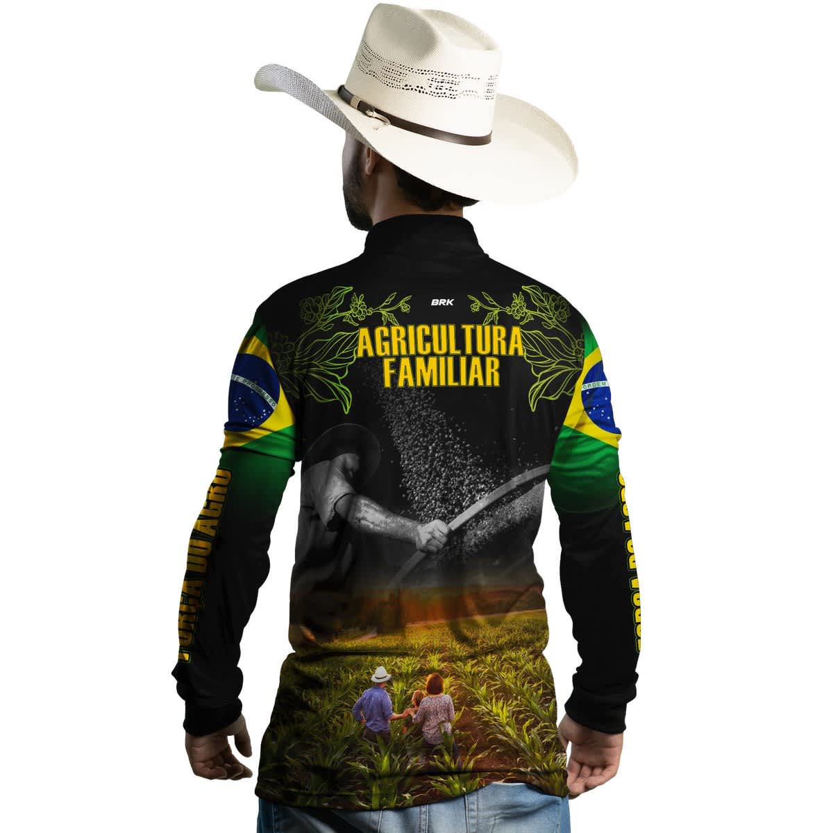 Camisa Agro Brk Agricultura Familiar no Campo com Proteção Solar UV50+ - Brk Agro
