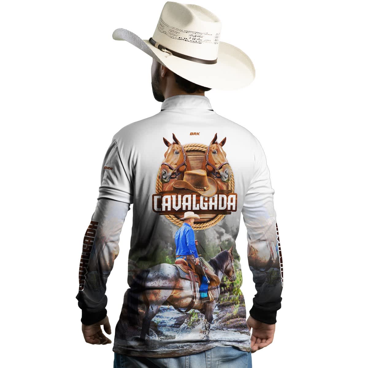 Camisa Agro Brk Cavalgada Branca com Proteção Solar UV50+ - Brk Agro