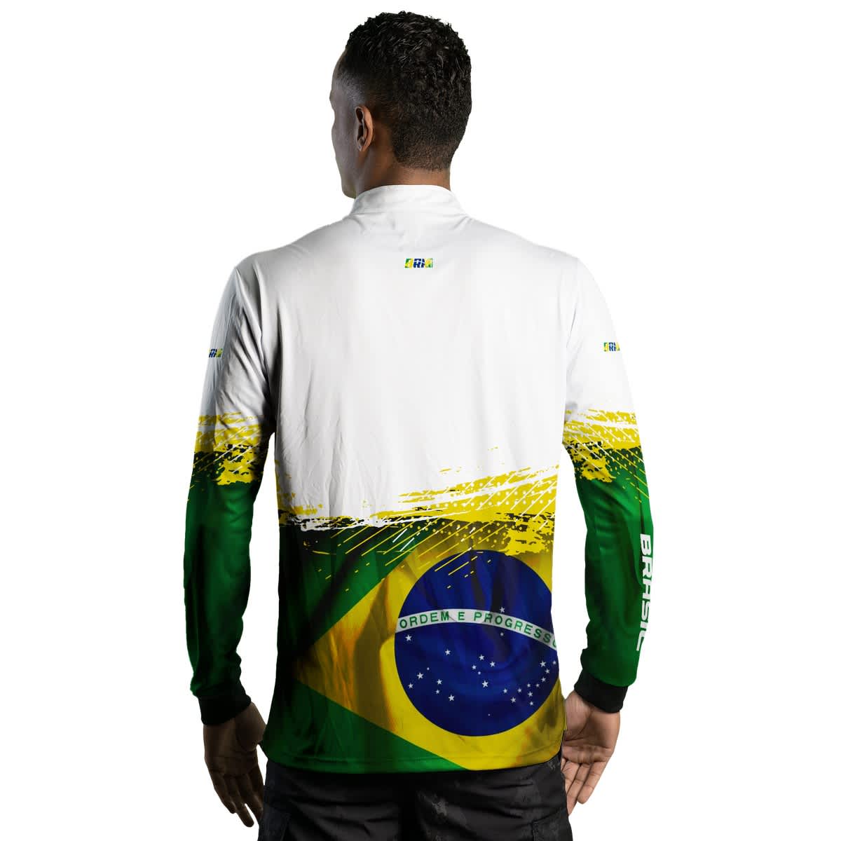 Camisa Agro Brk Brasil Branca com Proteção Solar UV50+ - Brk Agro