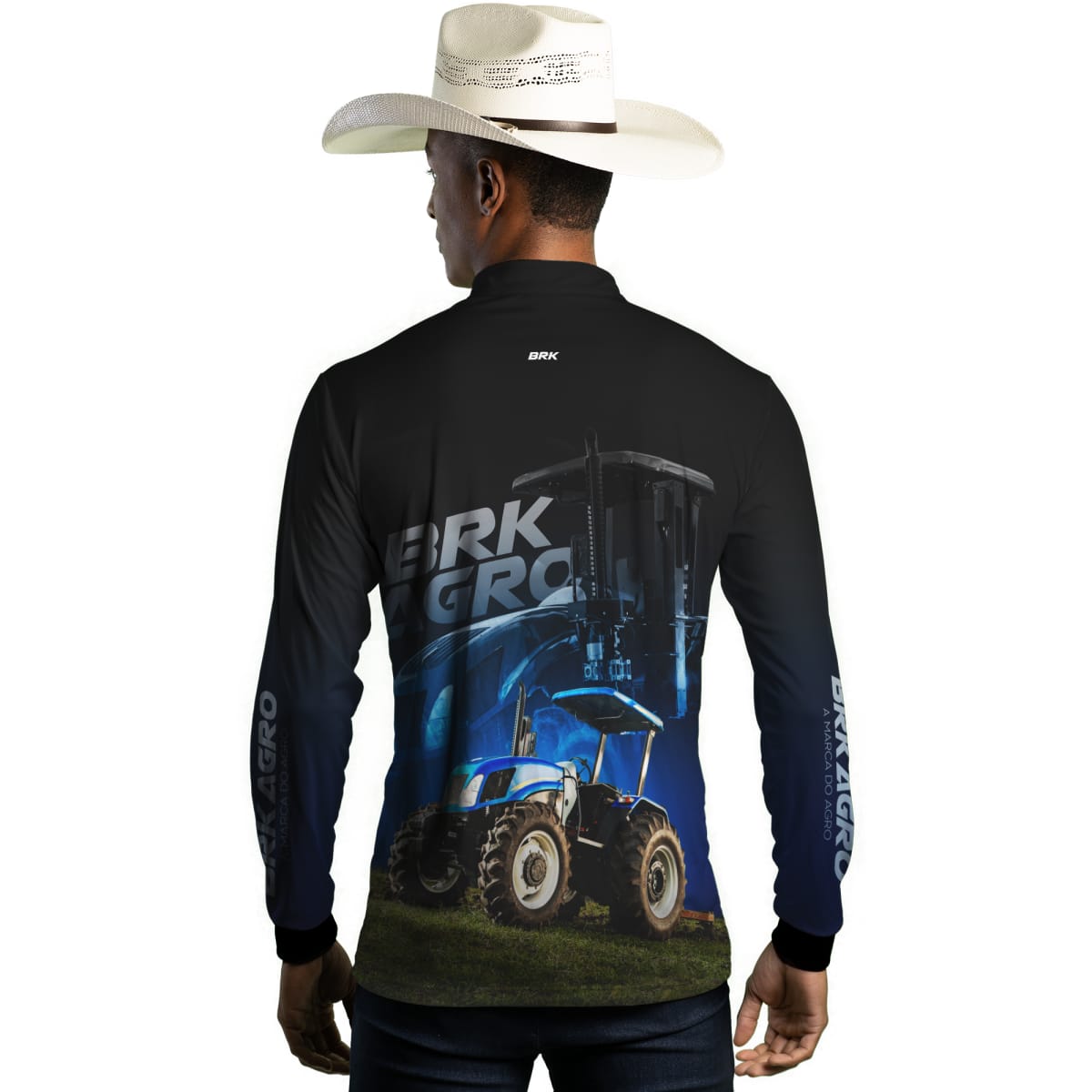 Camisa Agro Brk Trator TL5 Azul com Proteção Solar UV50+ - Brk Agro
