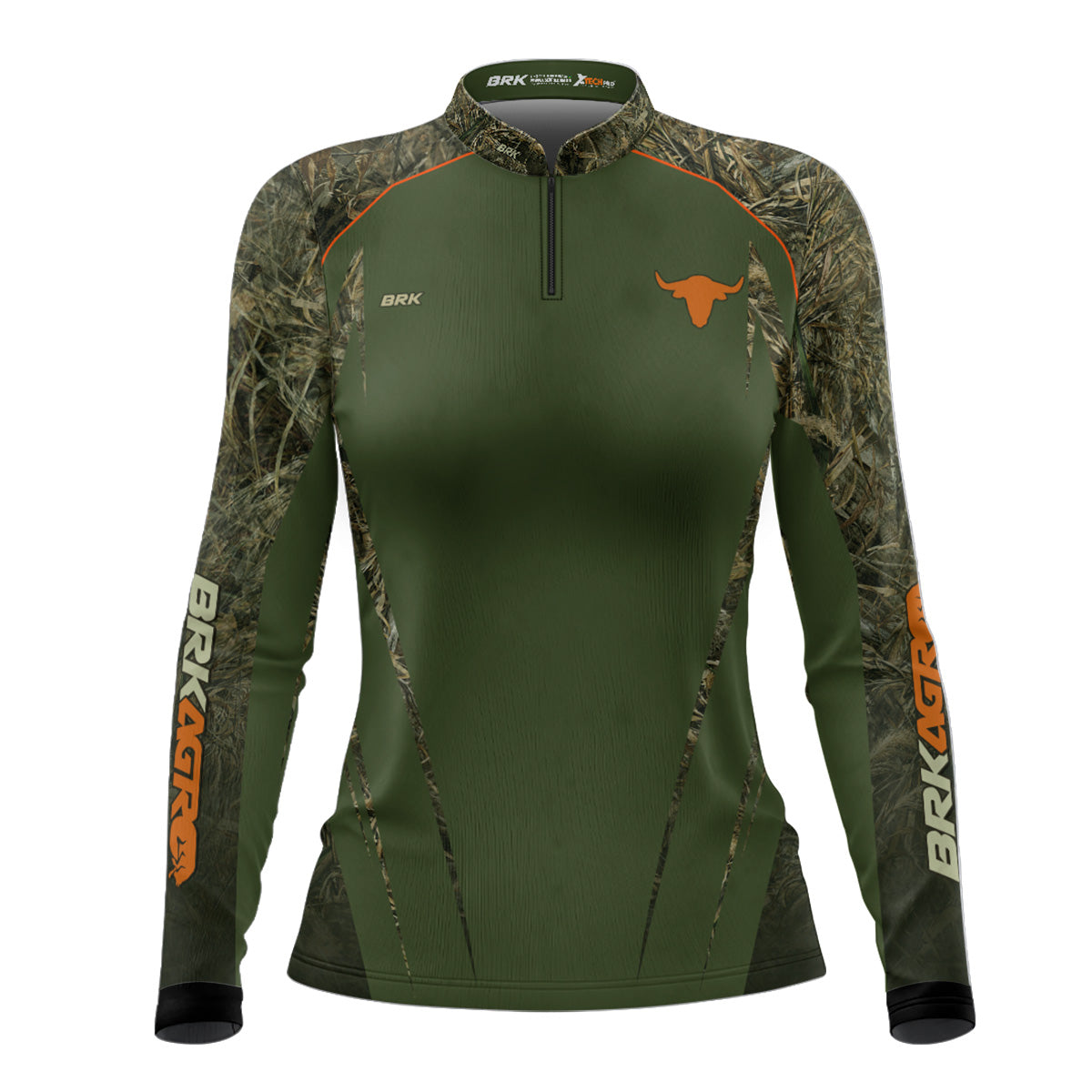 Camisa Agro Feminina Brk Agronomia Real Tree com UV50+