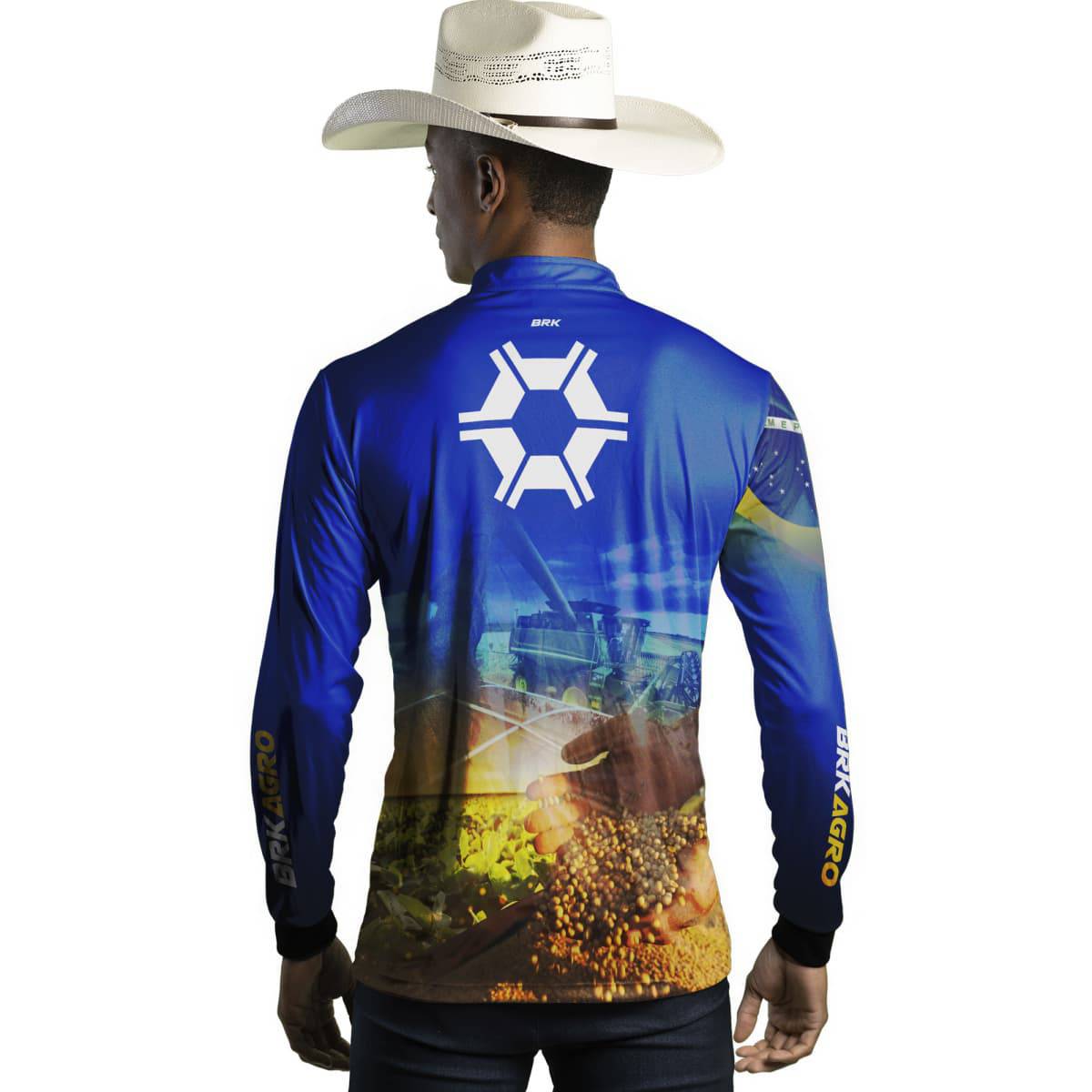 Camisa Agro Brk Agronomia Azul com Proteção UV50+ - BRK AGRO