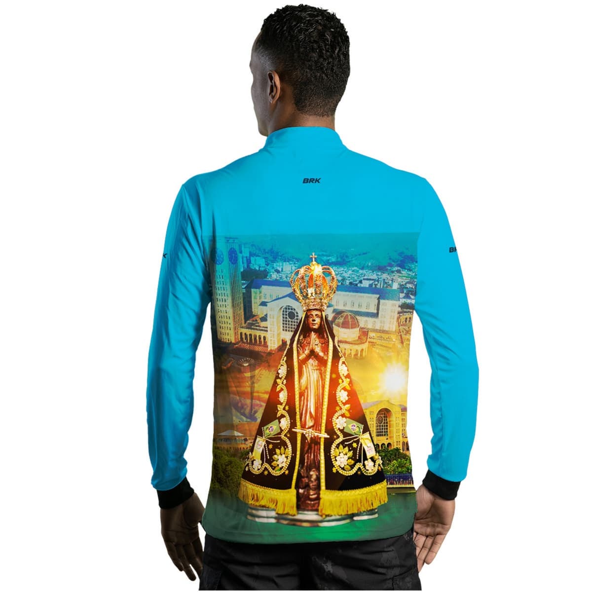 Camisa Agro Brk Azul Nossa Senhora com Proteção Solar UV50+ - Brk Agro