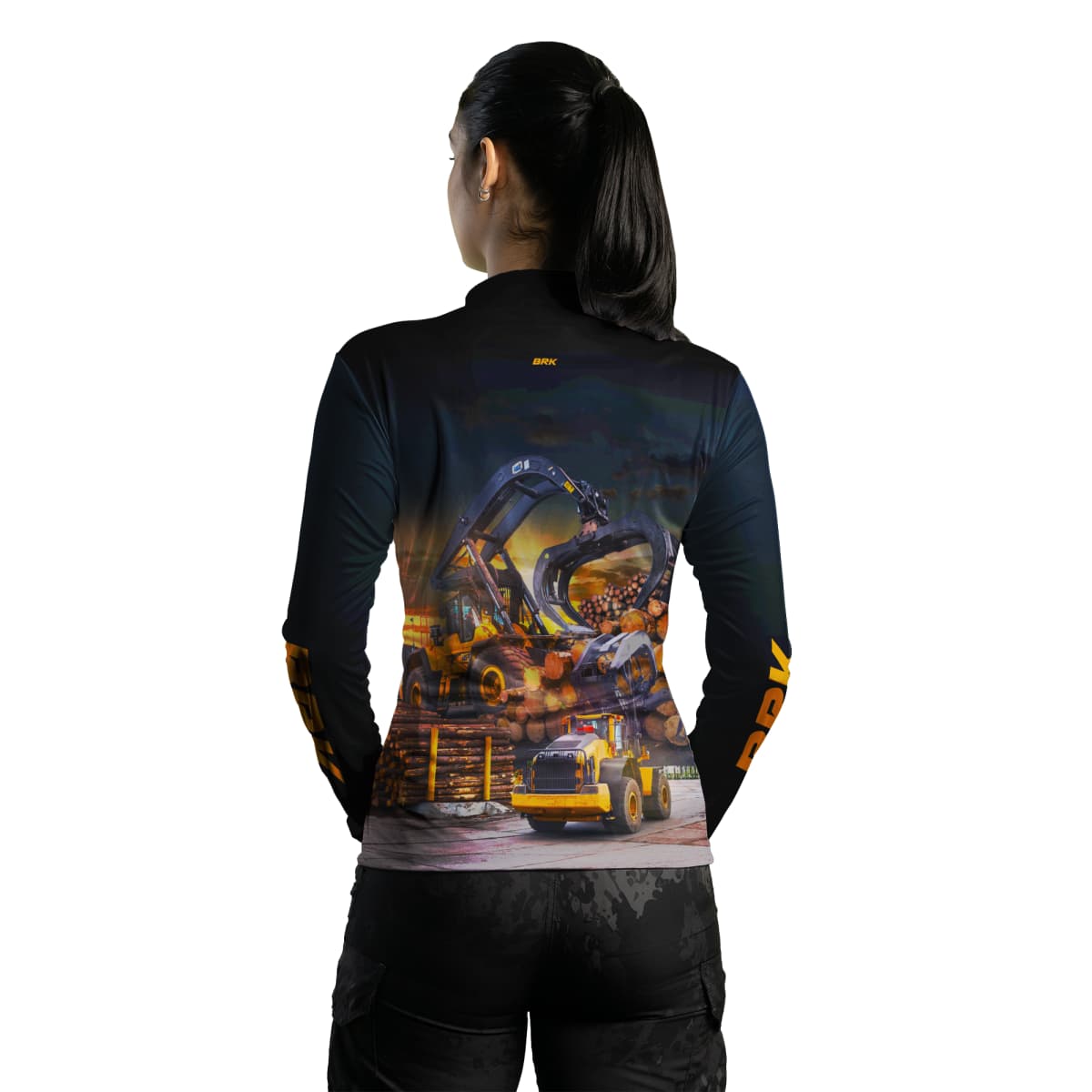 Camisa Feminina Agro Brk Trator Florestal com UV50+