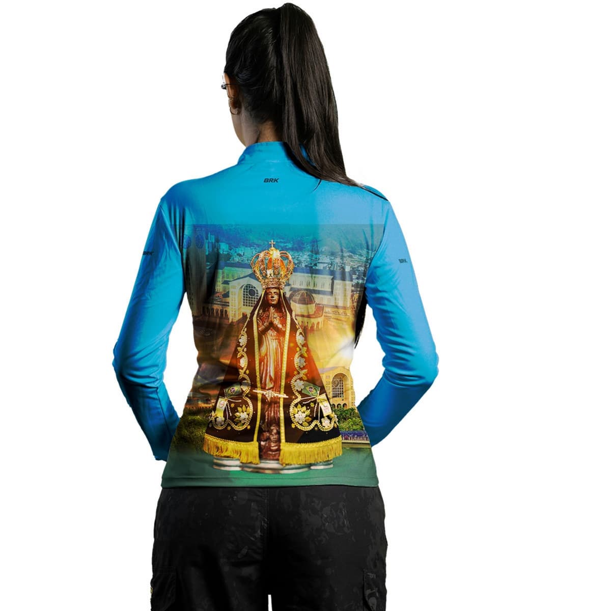 Camisa Agro Brk Azul Nossa Senhora com Proteção Solar UV50+ - Brk Agro
