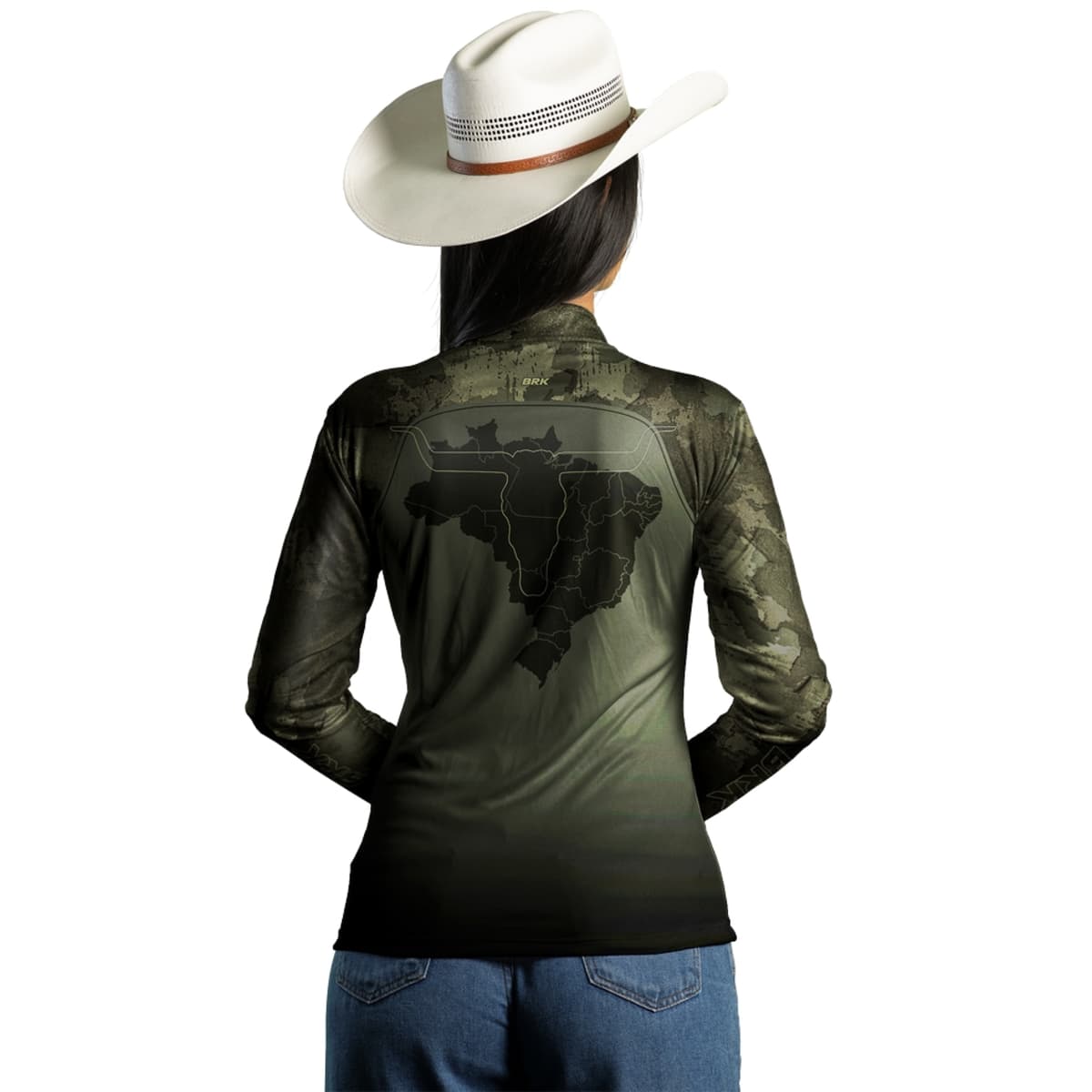 Camisa Agro Brk Camu Verde Long Horn com Proteção Solar UV50+ - Brk Agro