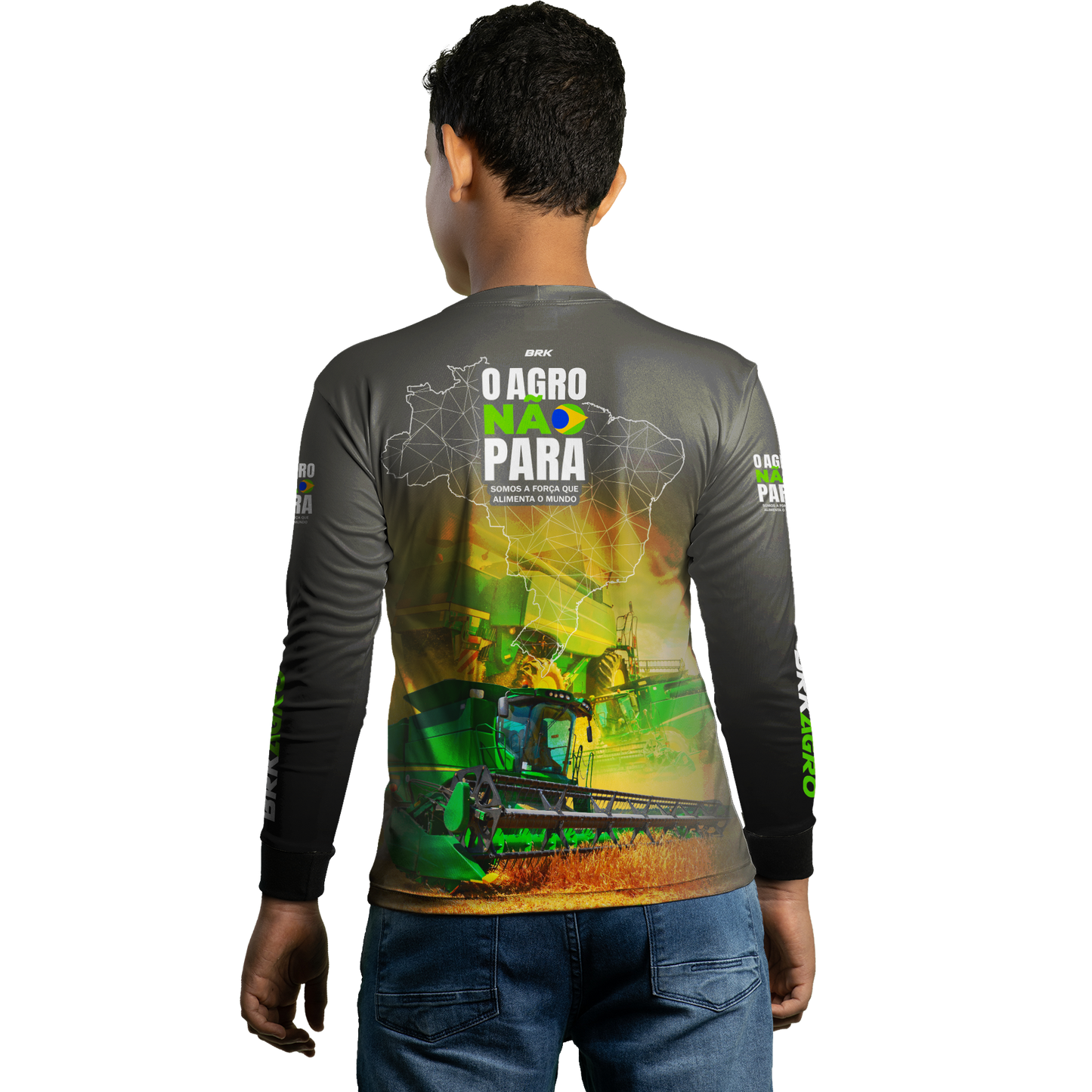 Camisa Agro Brk O Agro Não Para Trator Verde Claro com UV50+ - BRK AGRO