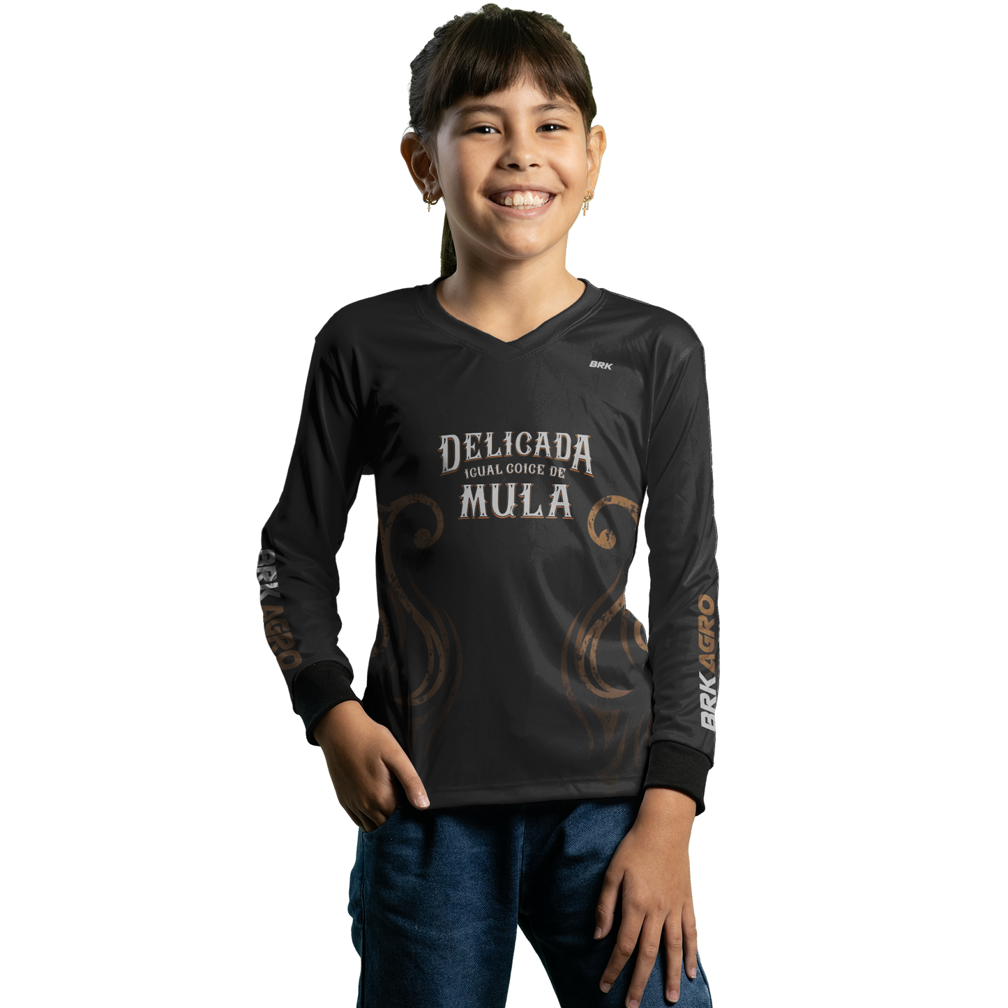 Camisa Agro Brk Feminina Delicada Igual Coice de Mula com UV50+ - BRK AGRO