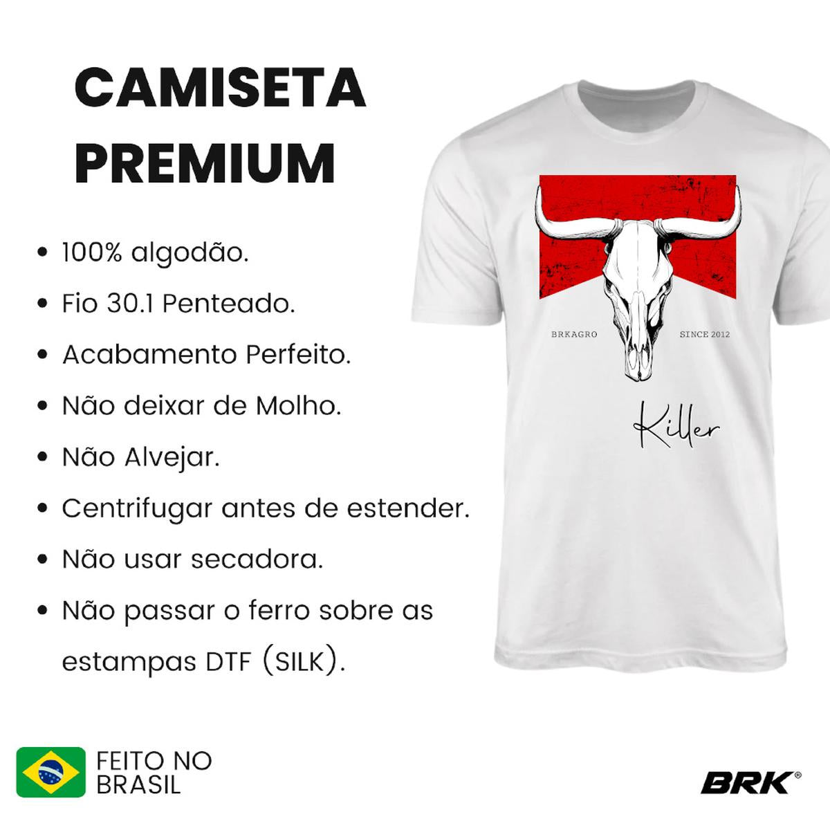 Camiseta Agro Brk Long Horn Killer com Algodão Premium - Brk Agro