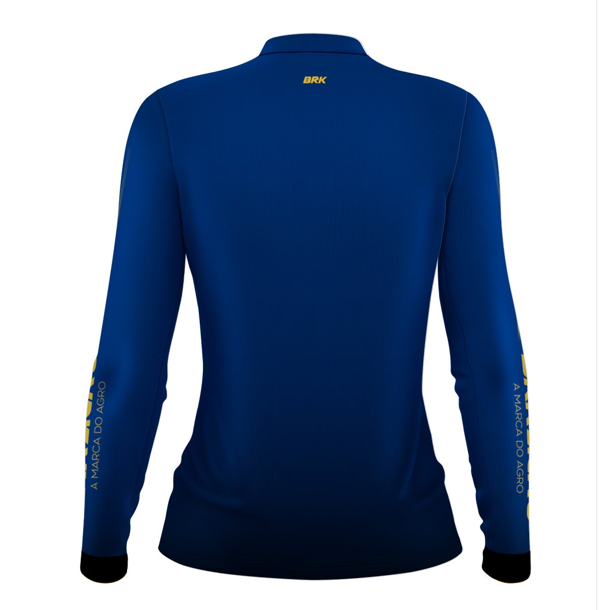 Camisa Feminina Agro Brk Básica Azul e Amarelo com Proteção UV50+ - Brk Agro