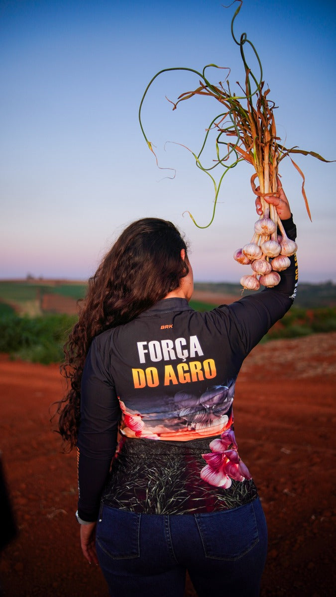Camisa Agro Feminina Brk Produtor de Alho com Proteção Solar UV50+ - Brk Agro