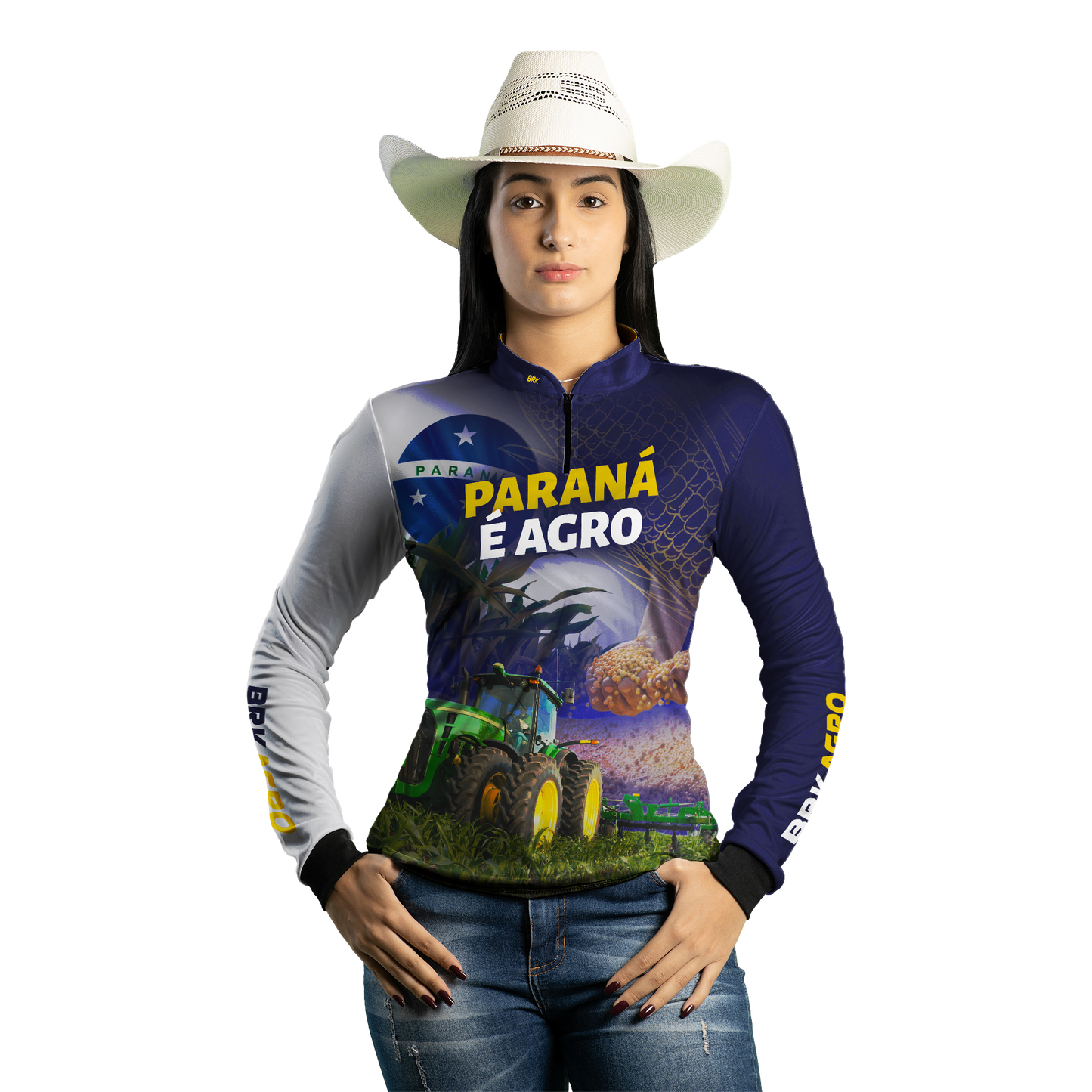 Camisa Agro Brk Paraná é Agro Milho e Soja com Proteção Solar UV50+ - BRK AGRO