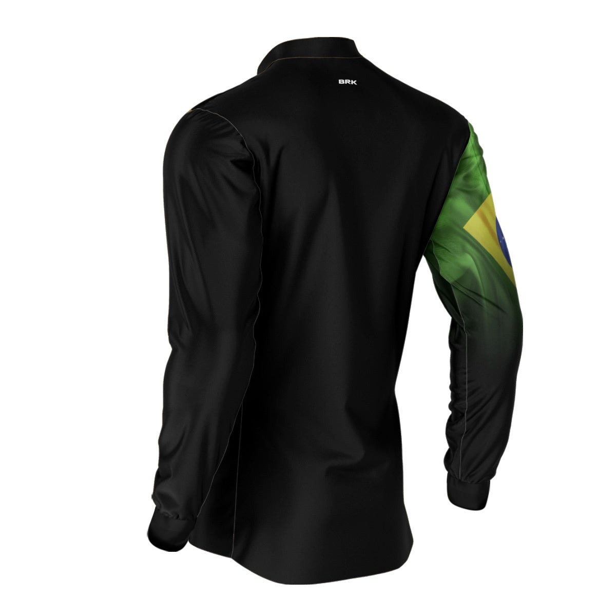 Camisa Agro Brk Preta Bandeira do Brasil com Proteção Solar UV50+ - Brk Agro