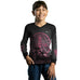 Camisa Infantil Agro Brk Feminina Medalhão de São Bento Preto e Rosa UV50+ - Brk Agro