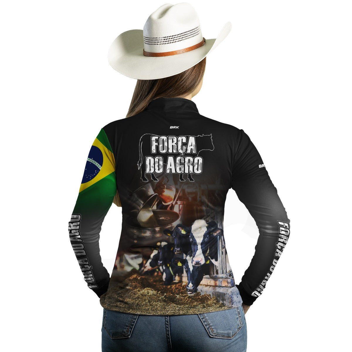 Camisa Feminina Agro Brk Produtor de Leite com Proteção Solar UV50+ - Brk Agro
