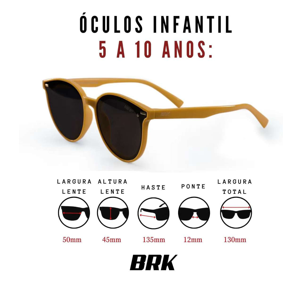 Óculos Infantil Brk 5 a 10 anos Flexível Polarizado - Brk Agro