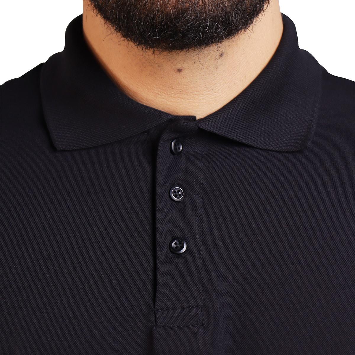 Camisa Polo Piquet Pima Com Elastano Lisa Brk - Preto - Brk Agro