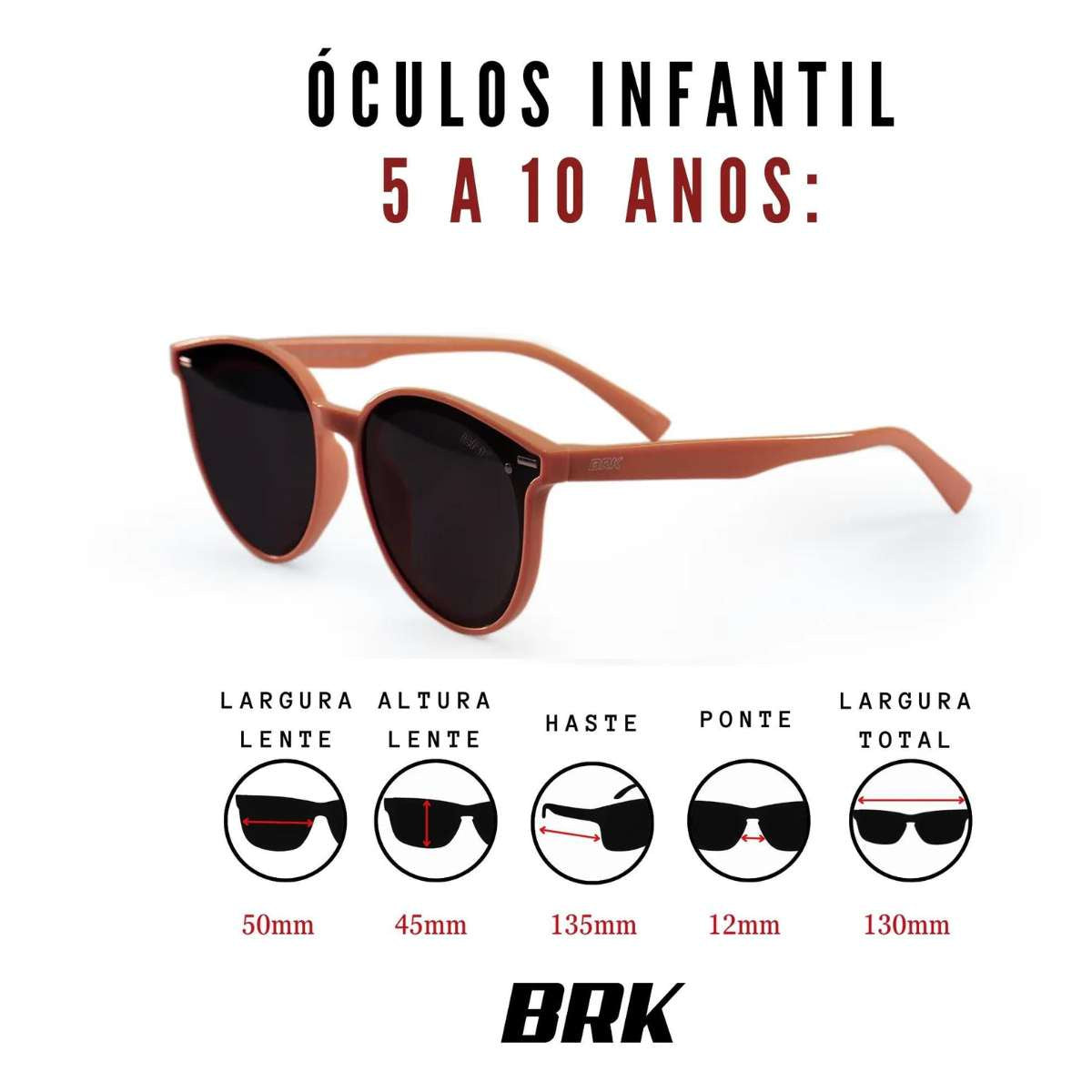 Óculos Infantil Brk 5 a 10 anos Flexível Polarizado - Brk Agro